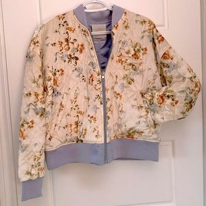 URBAN OUTFITTERS VELVET FLORAL & SATIN REVERSIBLE BOMBER JACKET, SMALL